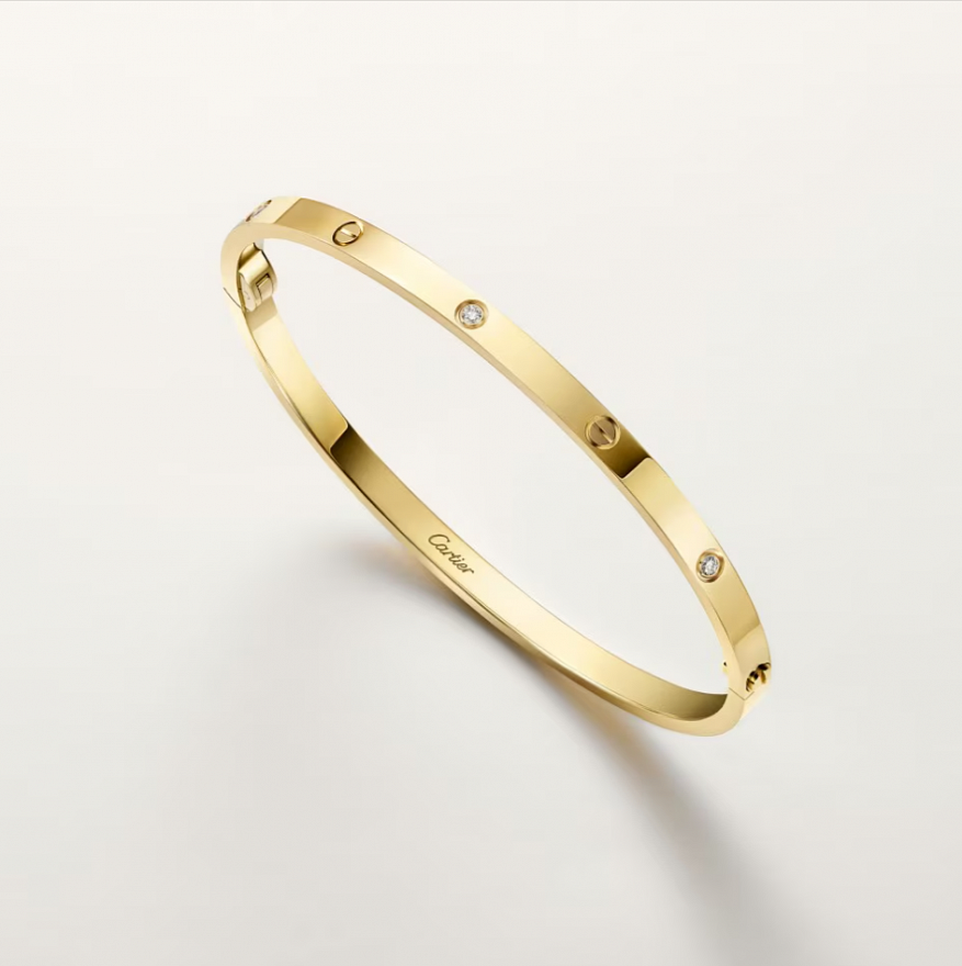 Браслет Cartier Love Small из желтого золота с природными бриллиантами 17 размер