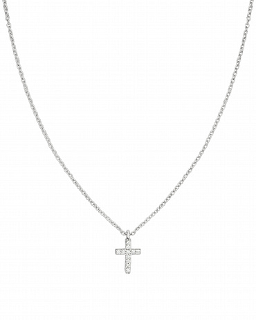 Колье Tiffany & Co. Metro Cross из белого золота с природными бриллиантами