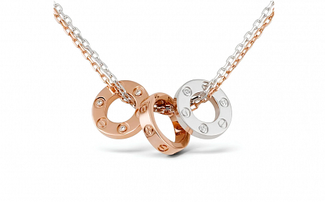 Колье Cartier Love из белого и розового золота  с природными бриллиантами