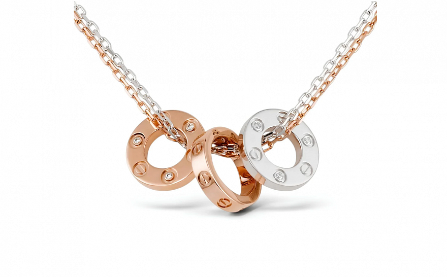 Колье Cartier Love из белого и розового золота  с природными бриллиантами