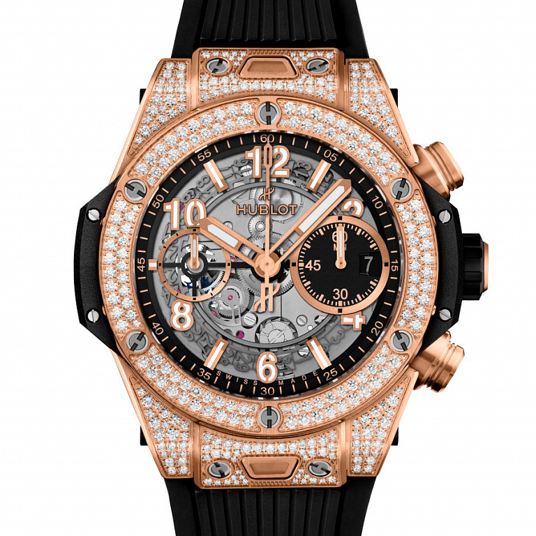 Часы Hublot Big Bang Unico King Gold Pavé 42 441.OX.1181.RX.1704