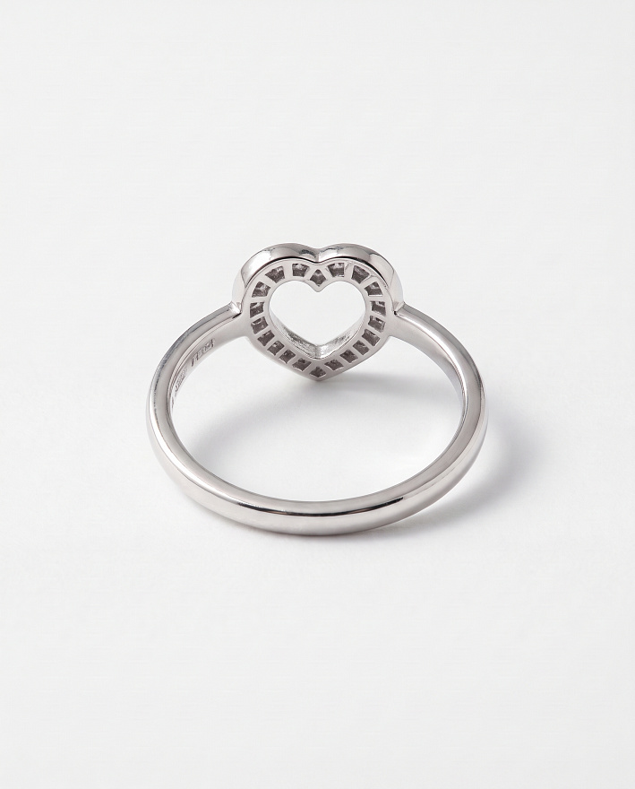 Кольцо Tiffany & Co. Metro Heart из платины с природными бриллиантами 16(50) размер