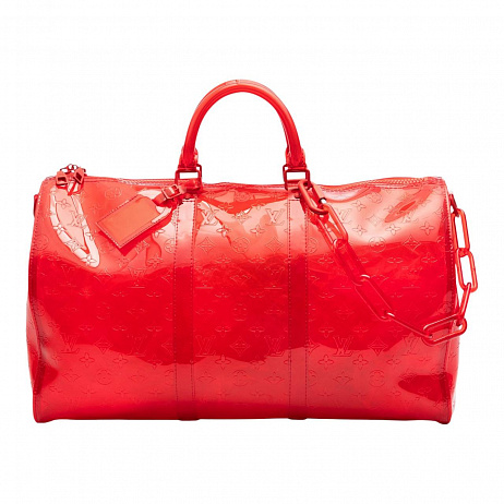 Сумка Louis Vuitton Virgil Abloh Transparent Red Monogram Keepall Bandoulière 50
