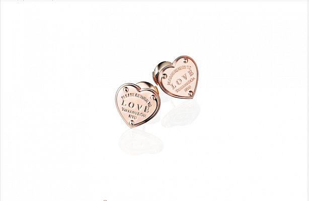 Пусеты Tiffany & Co. Love из розового золота