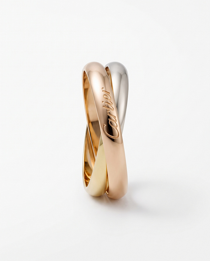 Кольцо Cartier Trinity MM из белого, желтого и розового золота размеры: 15.25(48), 15.5(49), 16(50), 16.25(51), 16.5(52), 16.75(53), 17(54), 17.75(56)