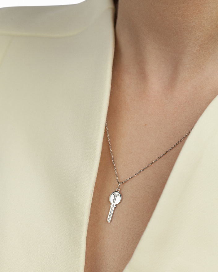 Колье Tiffany & Co.  Key из белого золота с бриллиантами