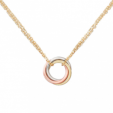 Колье Cartier Trinity mini из белого, желтого и розового золота