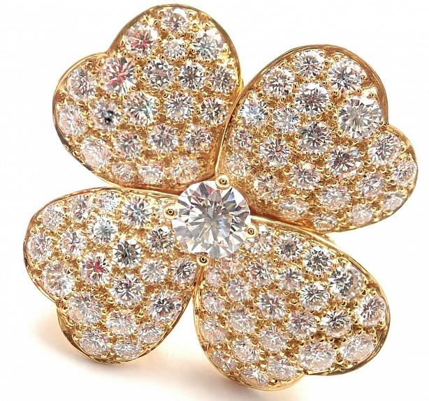 Кольцо Van Cleef & Arpels Cosmos из желтого золота с бриллиантами 16(50) размер