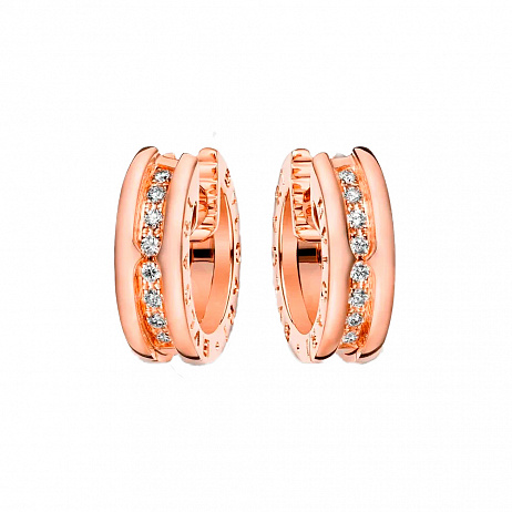 Серьги Bvlgari B.Zero1 из розового золота с природными бриллиантами