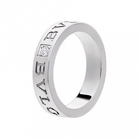 Кольцо Bvlgari B.Zero1 Essential из белого золота с природным бриллиантом размеры:15.25(48), 16.25(51), 16.5(52), 17.75(56)