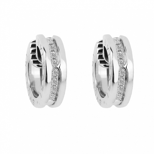 Серьги Bvlgari B.Zero1 из белого золота с бриллиантами