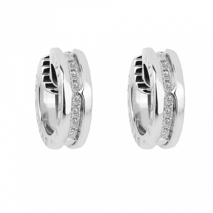 Серьги Bvlgari B.Zero1 из белого золота с бриллиантами