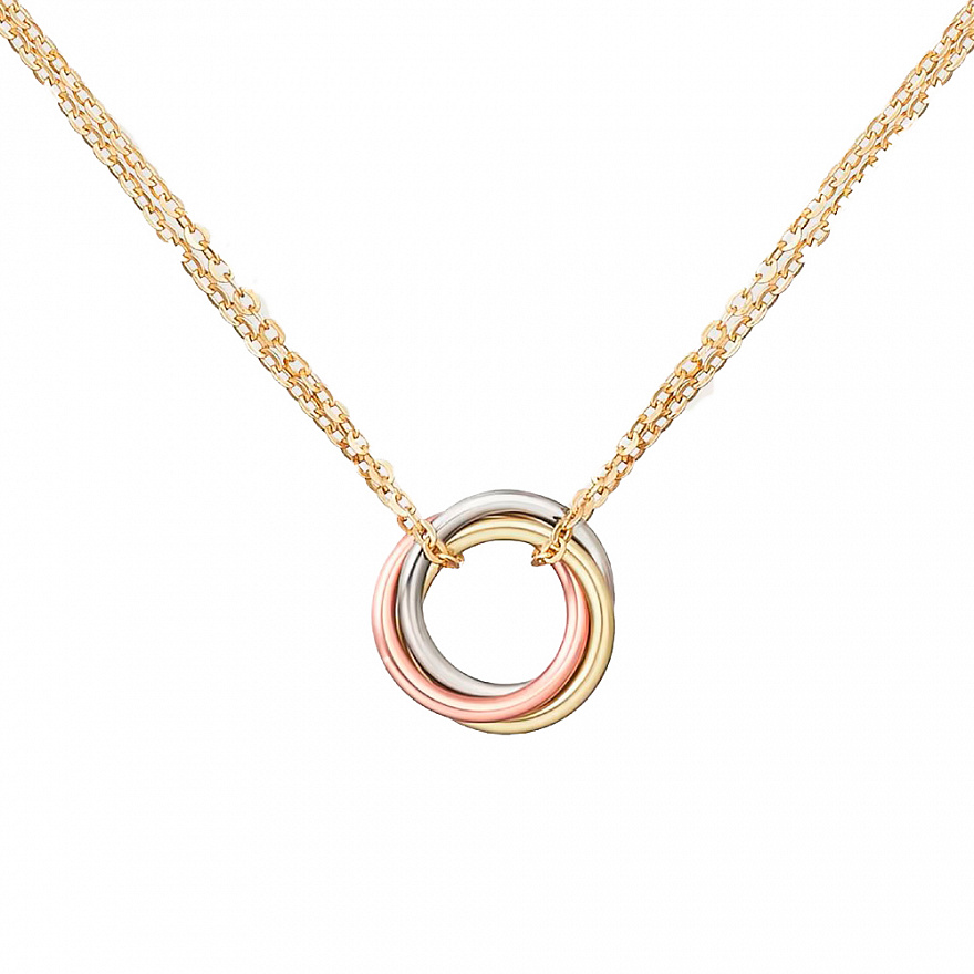 Колье Cartier Trinity mini из белого, желтого и розового золота с бриллиантами