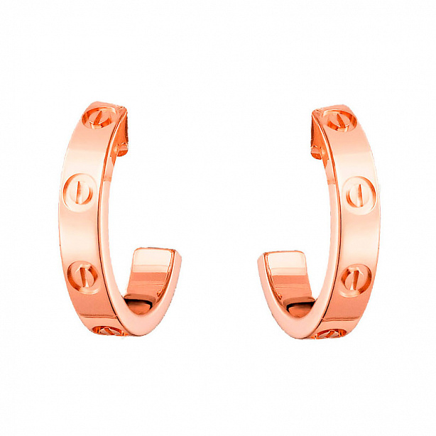 Серьги Cartier Love из розового золота
