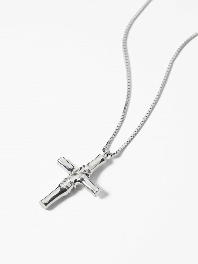 Колье Gucci Bamboo Cross из серебра