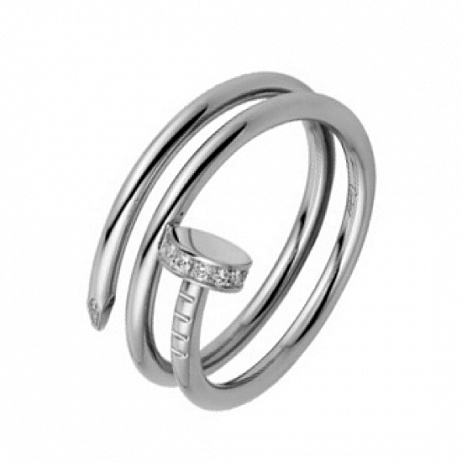 Кольцо Cartier Juste un Clou из белого золота 750 пробы с природными бриллиантами 15.5(49)размер