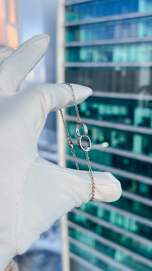Браслет Cartier Love из белого золота 18 размер