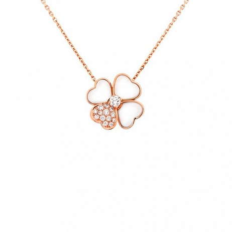 Брошь-подвеска Van Cleef & Arpels Cosmos из розового золота с бриллиантами и перламутром VCARO5BV00