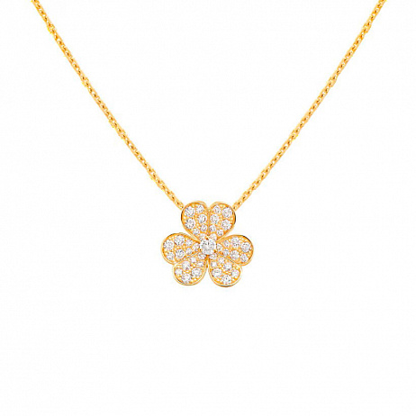 Подвеска Van Cleef & Arpels Frivole из желтого золота с природными бриллиантами VCARP2V100