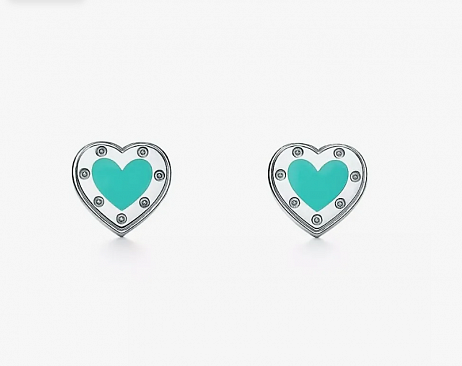 Пусеты Tiffany & Co. RETURN to Love из серебра с эмалью