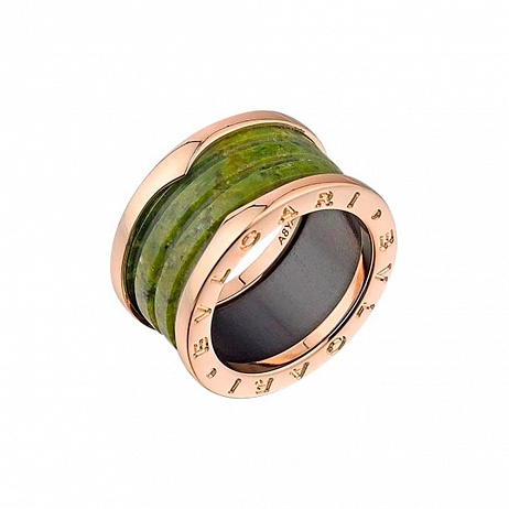 Кольцо Bvlgari B.Zero1 из розового золота с мрамором 16.5(52) размер