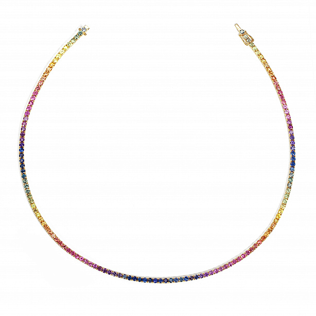 Колье из розового золота с сапфирами Multicolor