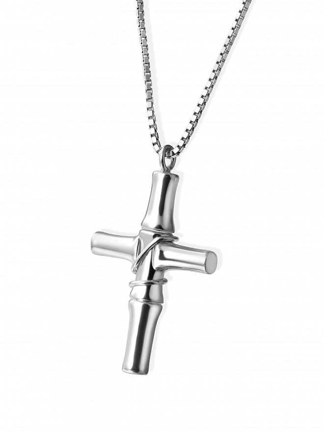 Колье Gucci Bamboo Cross из серебра