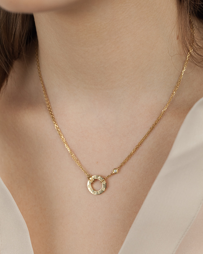 Колье Cartier Love из желтого золота с бриллиантами