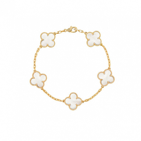 Браслет Van Cleef & Arpels Vintage Alhambra из желтого золота с природным перламутром VCARA41800