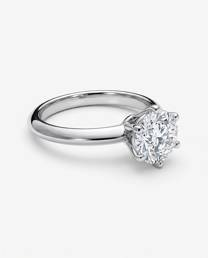 Кольцо Tiffany & Co. Setting из платины с природным бриллиантом 15.25(48) размер
