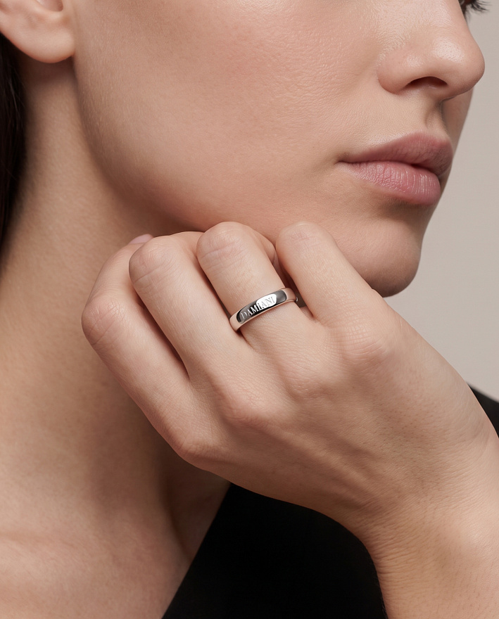 Обручальное Кольцо Damiani  из белого золота  20.75(65) размер