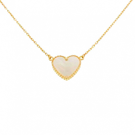 Подвеска Van Cleef & Arpels Lucky Alhambra Heart из желтого золота с природным перламутром