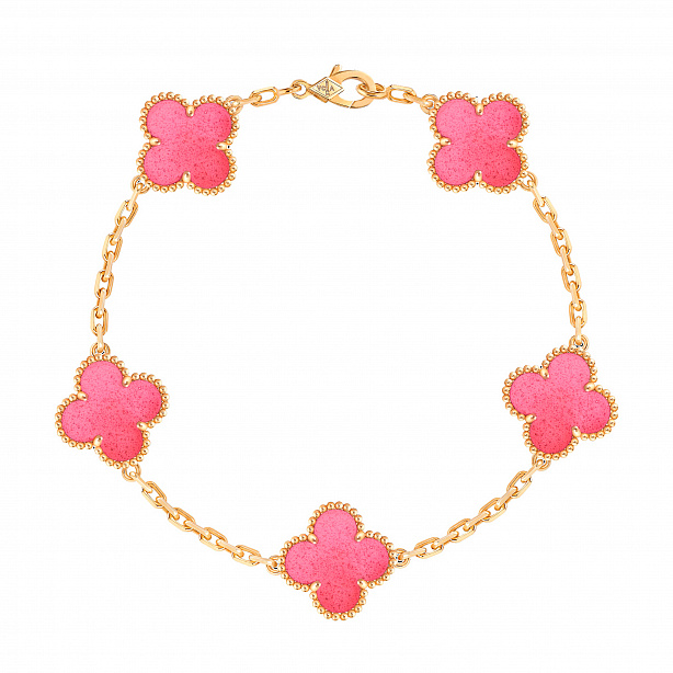 Браслет Van Cleef & Arpels Vintage Alhambra из желтого золота с эмалью