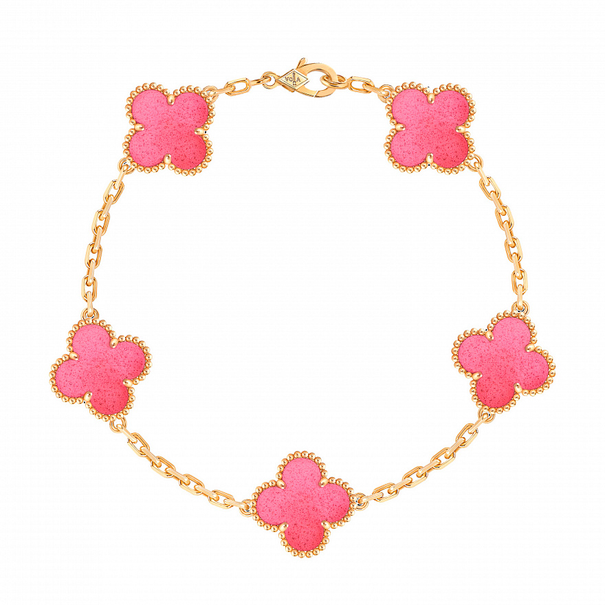 Браслет Van Cleef & Arpels Vintage Alhambra из желтого золота с эмалью