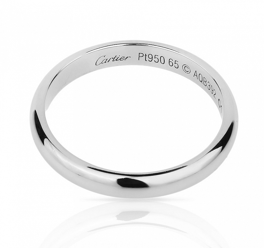 Обручальное кольцо Cartier из платины размеры: 16.25(51), 17.75(56)