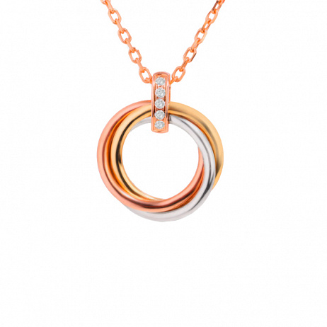 Подвеска Cartier Trinity из белого, желтого и розового золота с природными бриллиантами