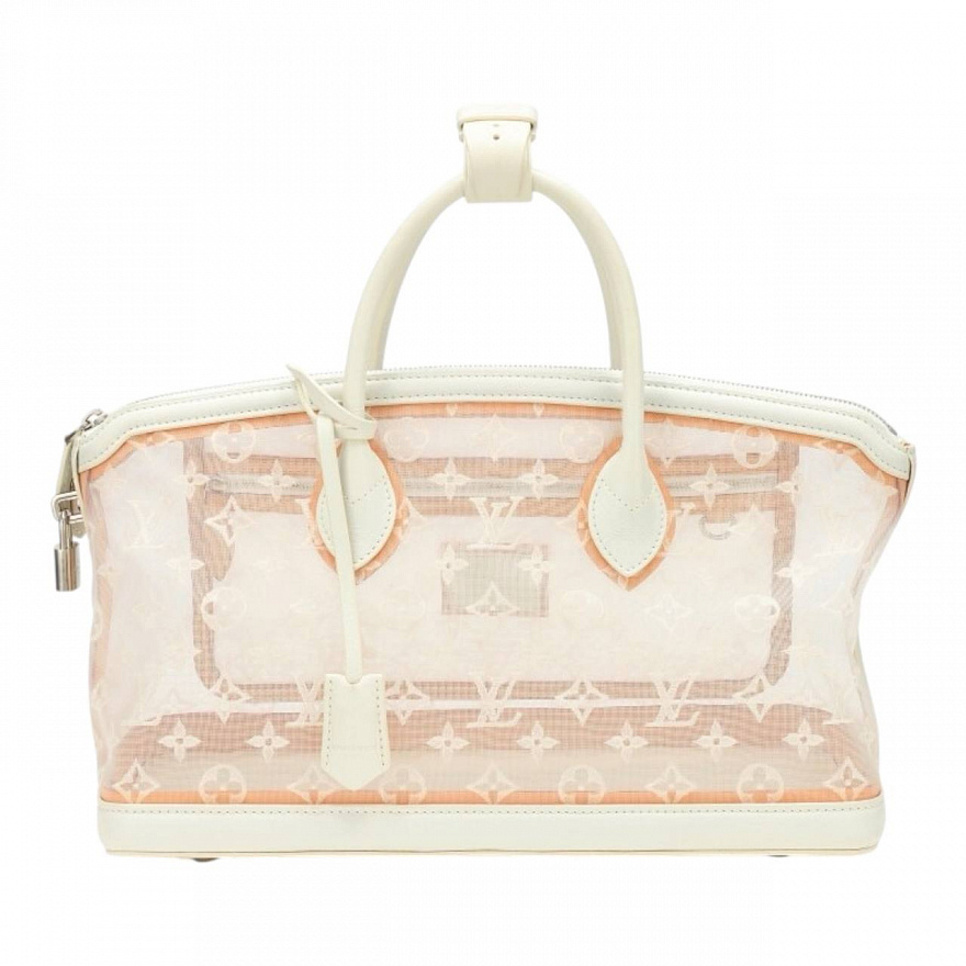 Сумка Louis Vuitton White Monogram Transparence Mesh East-West Lockit