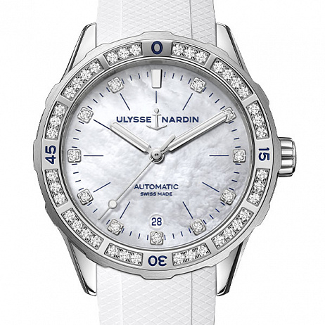 Часы Ulysse Nardin Lady Diver 39 8163-182B-3/10 с природными бриллиантами