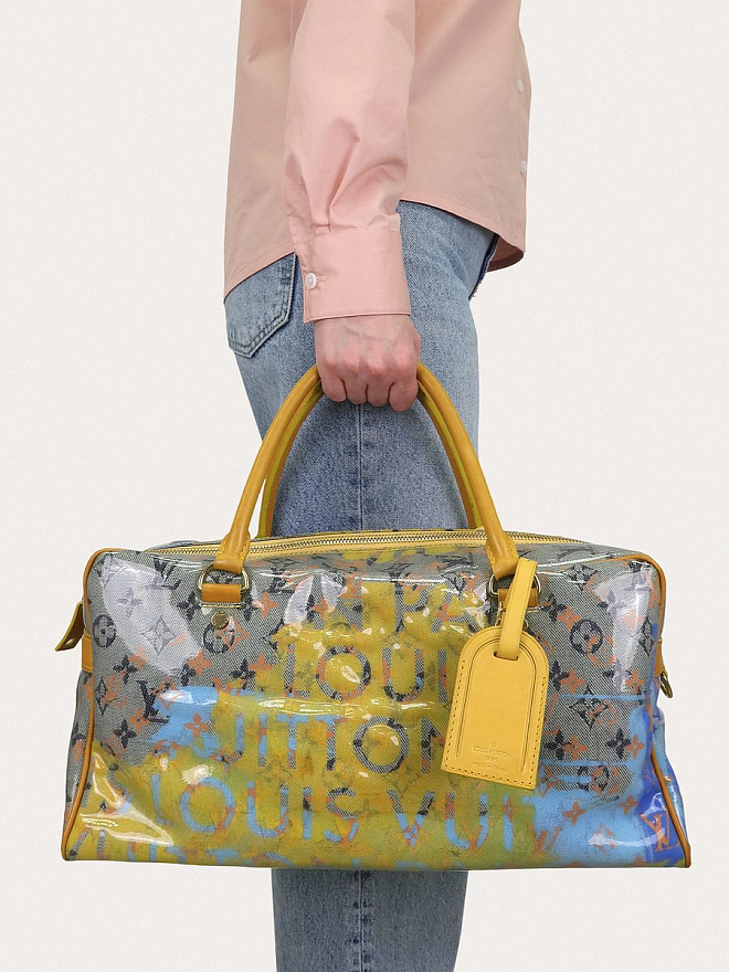 Сумка Louis Vuitton Richard Prince Jaune Denim Defile Weekender PM Pulp