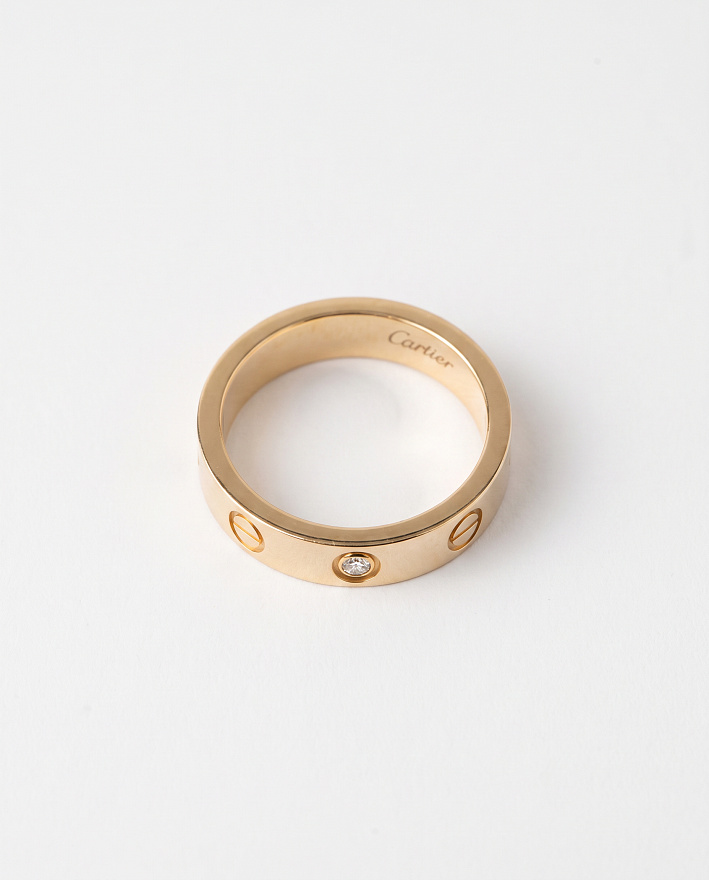 Кольцо Cartier Love из желтого золота с природным бриллиантом размеры: 15.25(48), 16(50), 16.25(51)