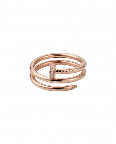 Кольцо Cartier Juste un Clou Small из розового золота с природными бриллиантами 16.75(53) размер