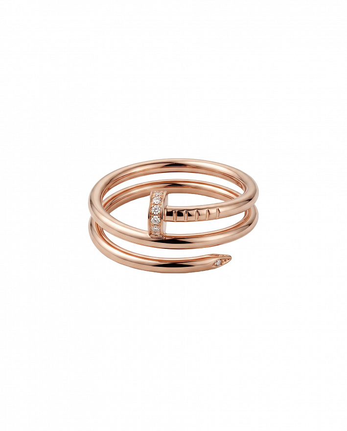 Кольцо Cartier Juste un Clou Small из розового золота с природными бриллиантами 16.75(53) размер