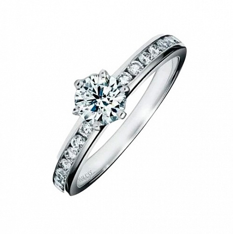 Кольцо Tiffany & Co. Harmony из платины с бриллиантами 15.25(48) размер