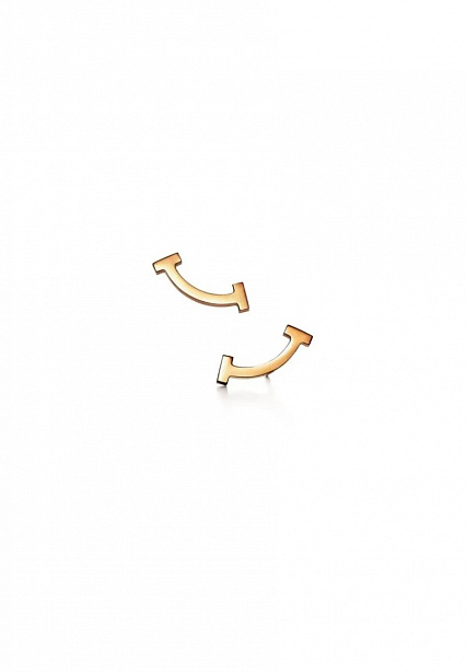 Пусеты Tiffany & Co. T Smile из желтого золота