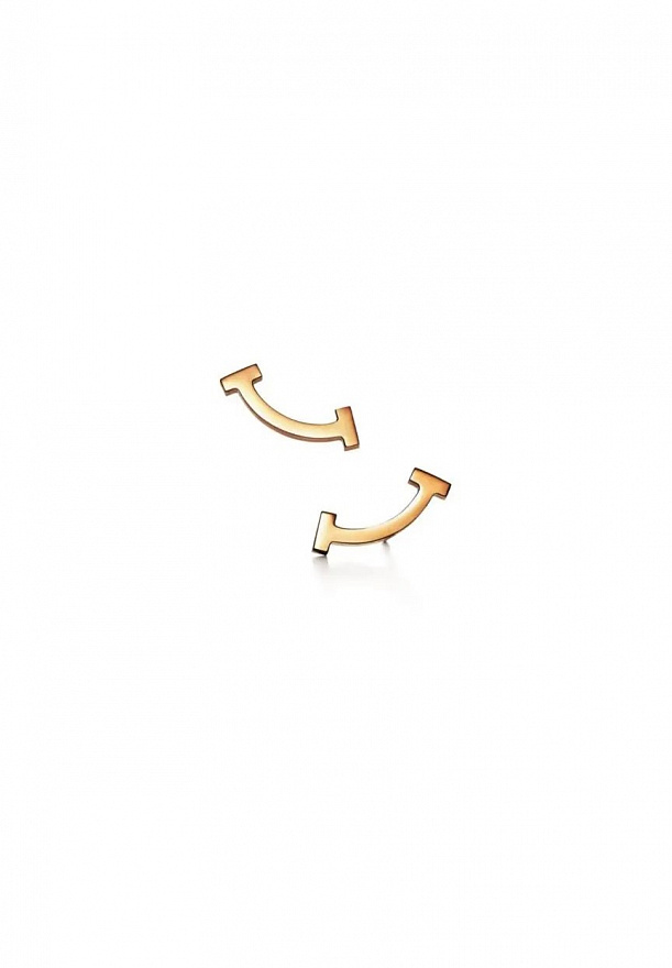 Пусеты Tiffany & Co. T Smile из желтого золота