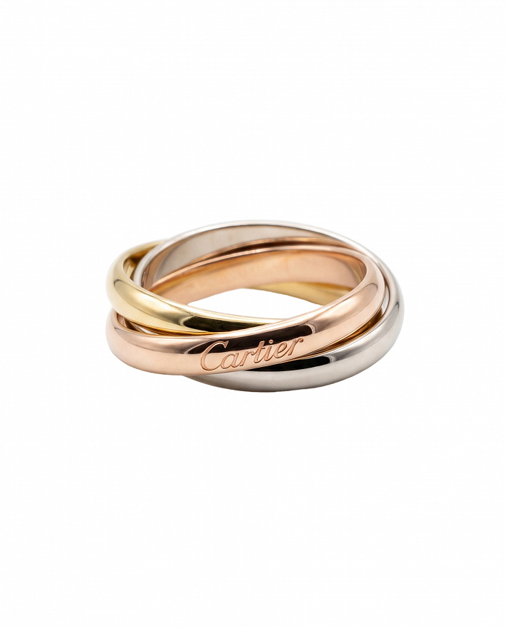 Кольцо Cartier Trinity MM из белого, желтого и розового золота размеры: 15.25(48), 15.5(49), 16(50), 16.25(51), 16.5(52), 16.75(53), 17(54), 17.75(56)