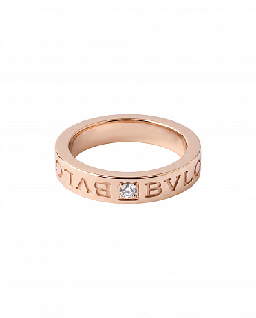 Кольцо Bvlgari B.Zero1 Essential из розового золота с природным бриллиантом размеры: 15(47), 16.5(52), 18(57)