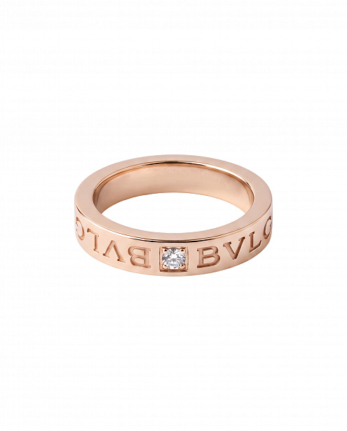 Кольцо Bvlgari B.Zero1 Essential из розового золота с природным бриллиантом размеры: 15(47), 16.5(52), 18(57)