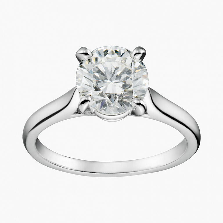 Кольцо Cartier Solitaire 1895 из платины с бриллиантом 16.5(52) размер