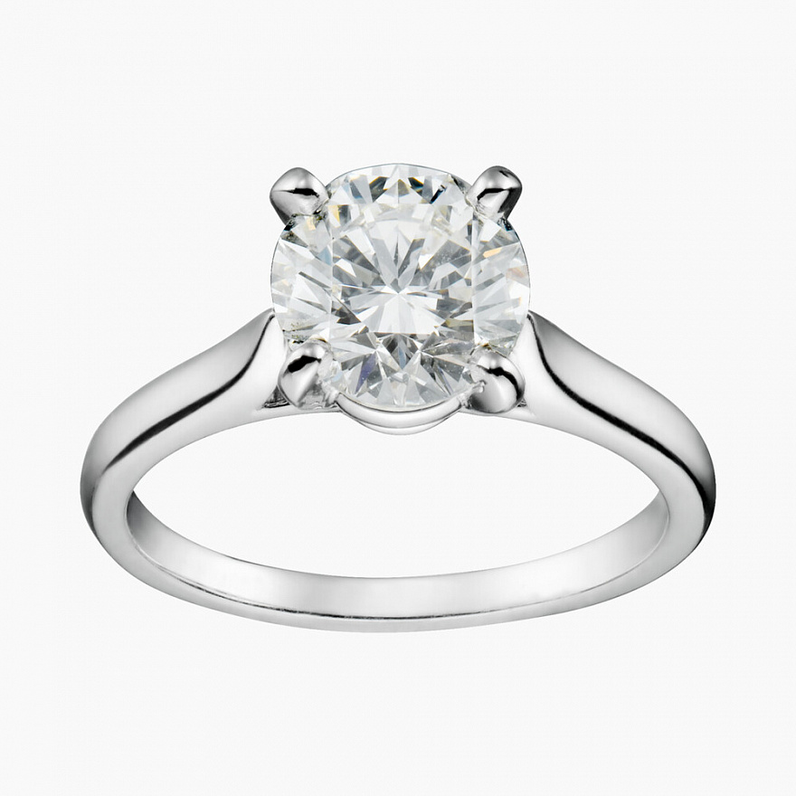 Кольцо Cartier Solitaire 1895 из платины с бриллиантом 16.5(52) размер